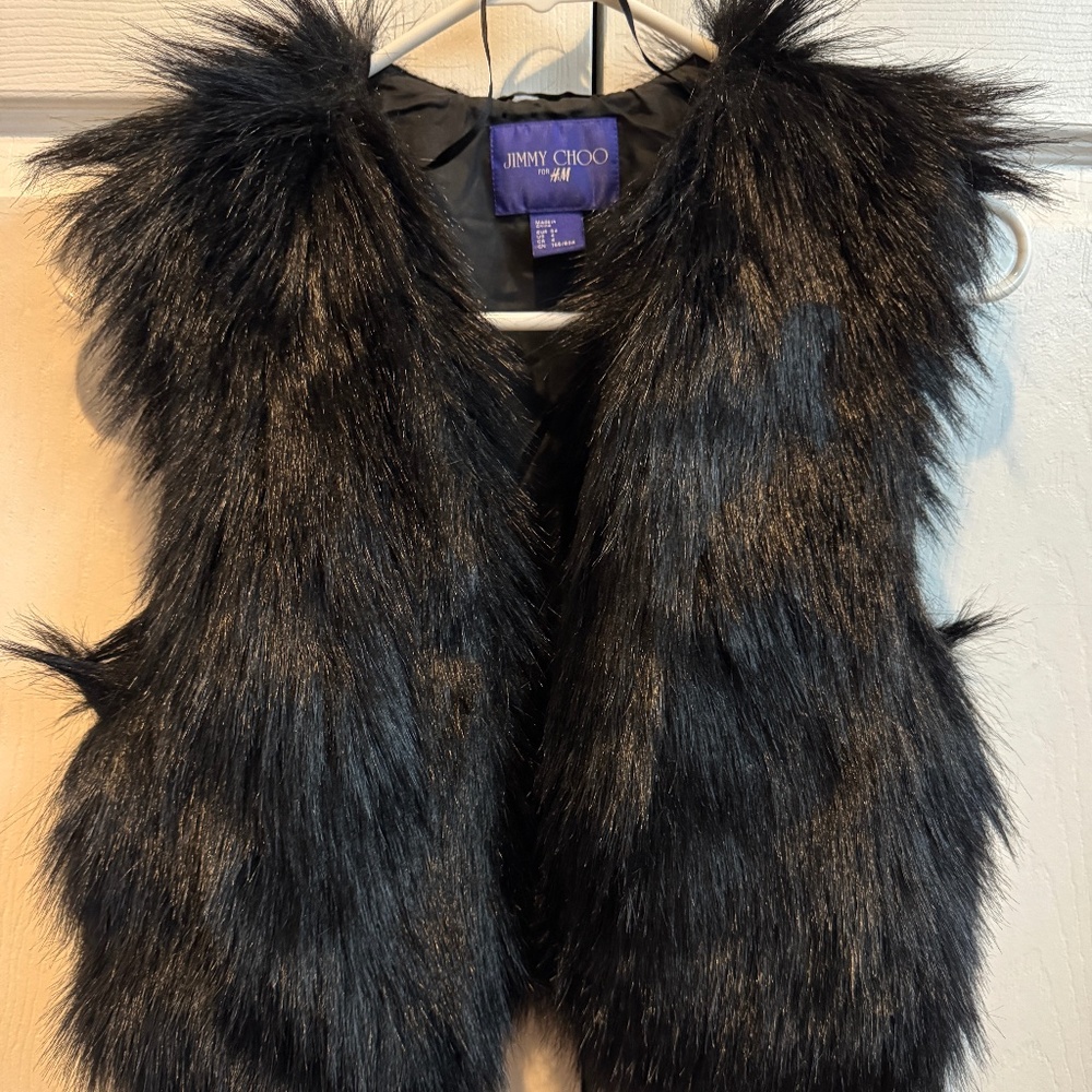 Jimmy Choo for H&M Black Faux-Fur Vest